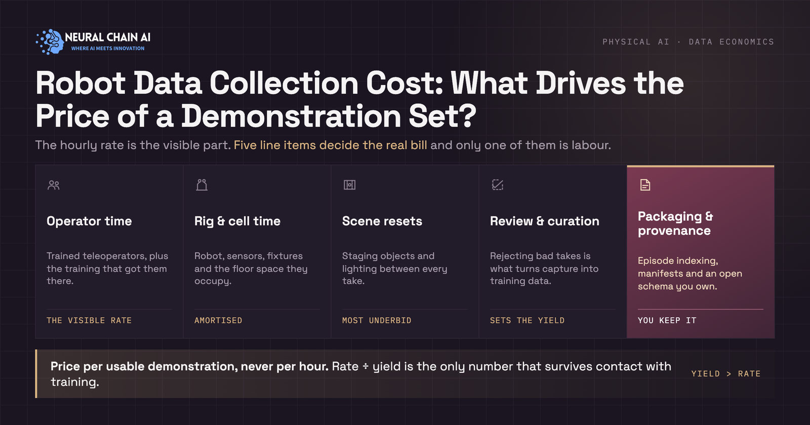 Robot Data Collection Cost: Pricing Demonstrations